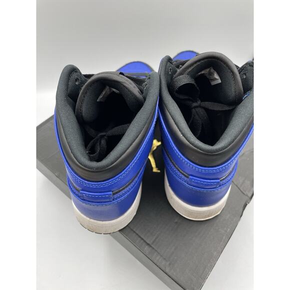 Size 5Y - Nike Air Jordan 1 Mid Hyper Royal Tumbled Leather *Worn Once* - Picture 9 of 16